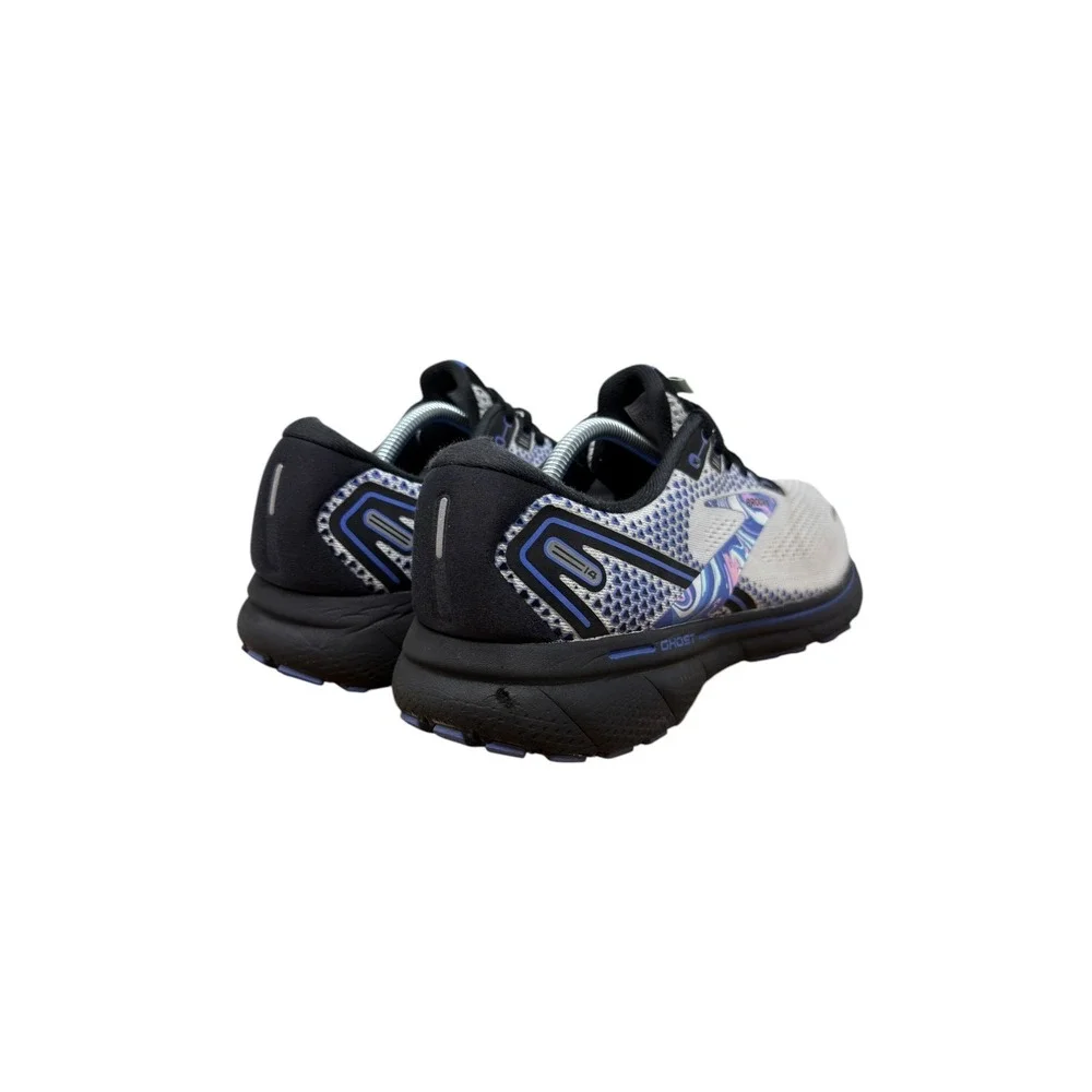 Brooks Ghost 14 Running Shoes Mens 11.5 White Blue Marble Print 1103691D145
